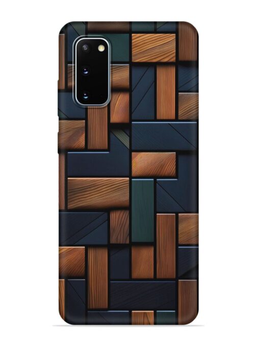 Wooden Background Cubes Embossed Soft Silicone Case for Samsung Galaxy S20 Zapvi