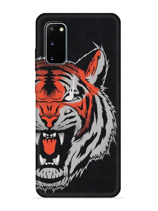 Tiger Aggression Embossed Soft Silicone Case for Samsung Galaxy S20 Zapvi