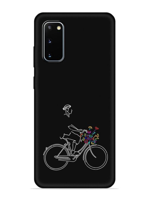 Minimalist Cycle Art Embossed Soft Silicone Case for Samsung Galaxy S20 Zapvi