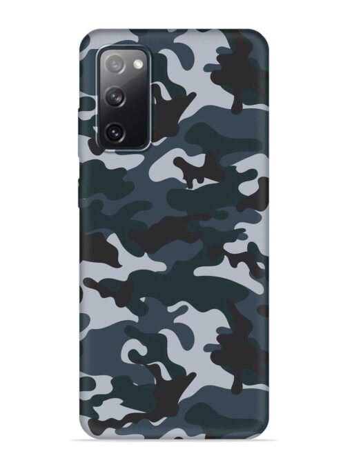 Dark Blue Army Military Art Embossed Soft Silicone Case for Samsung Galaxy S20 Fe (5G) Zapvi