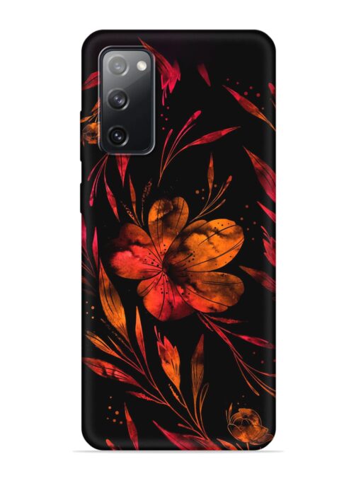 Red Flower Painting Embossed Soft Silicone Case for Samsung Galaxy S20 Fe (5G) Zapvi