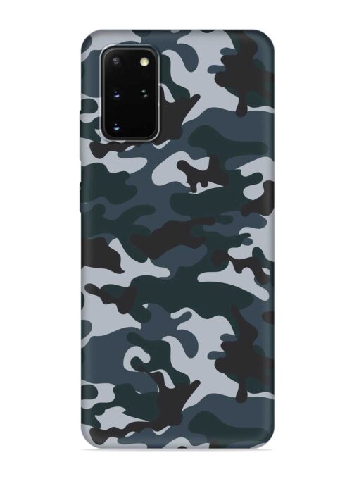 Dark Blue Army Military Art Embossed Soft Silicone Case for Samsung Galaxy S20 Plus Zapvi