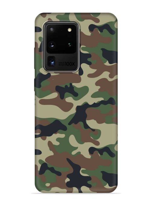 Army Military Camouflage Dark Green Embossed Soft Silicone Case for Samsung Galaxy S20 Ultra Zapvi