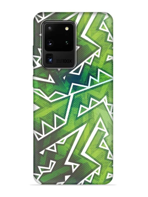 Green Graffiti Seamless Embossed Soft Silicone Case for Samsung Galaxy S20 Ultra Zapvi