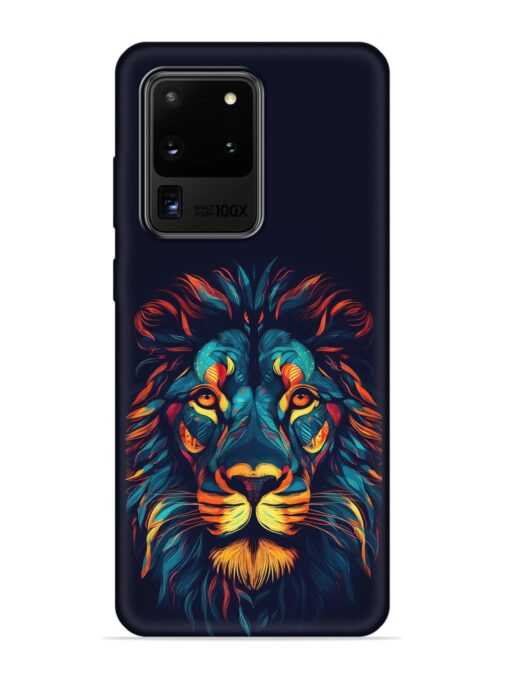 Colorful Lion Embossed Soft Silicone Case for Samsung Galaxy S20 Ultra