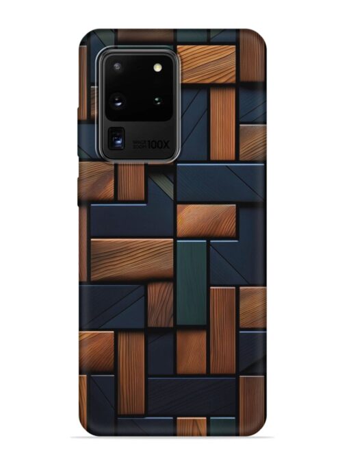 Wooden Background Cubes Embossed Soft Silicone Case for Samsung Galaxy S20 Ultra Zapvi