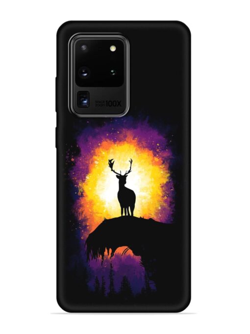 Elk Animal Art Embossed Soft Silicone Case for Samsung Galaxy S20 Ultra Zapvi