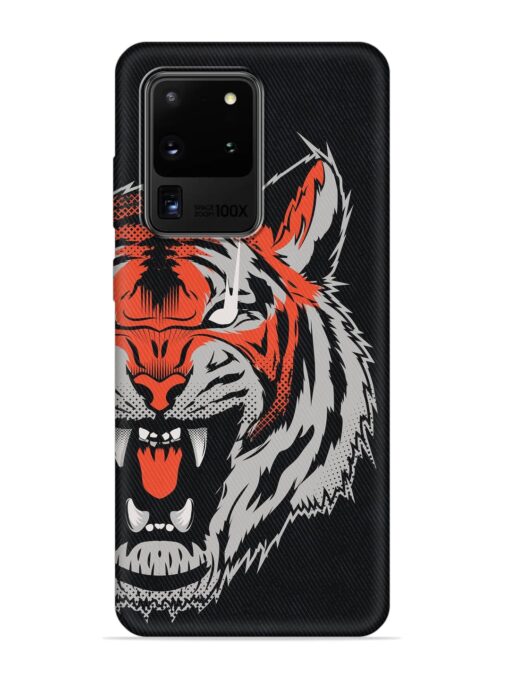 Tiger Aggression Embossed Soft Silicone Case for Samsung Galaxy S20 Ultra Zapvi