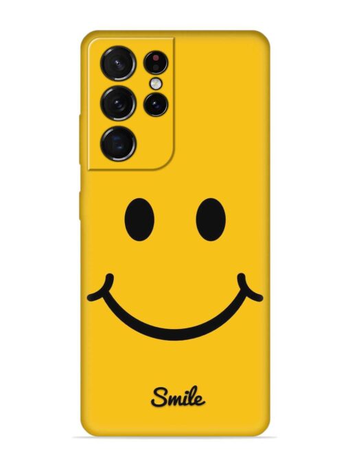 Yellow Smiley Embossed Soft Silicone Case for Samsung Galaxy S21 Ultra Zapvi