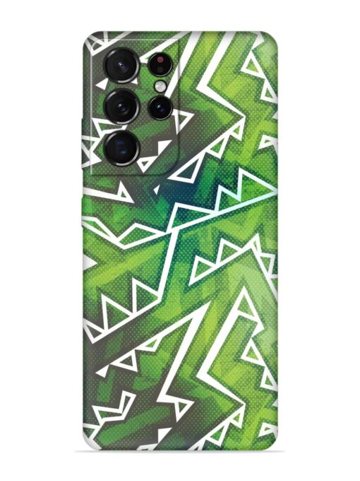 Green Graffiti Seamless Embossed Soft Silicone Case for Samsung Galaxy S21 Ultra Zapvi