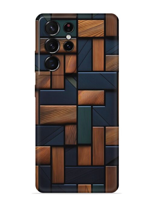 Wooden Background Cubes Embossed Soft Silicone Case for Samsung Galaxy S21 Ultra Zapvi