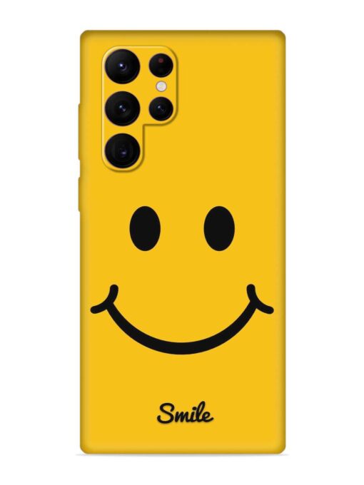 Yellow Smiley Embossed Soft Silicone Case for Samsung Galaxy S22 Ultra Zapvi