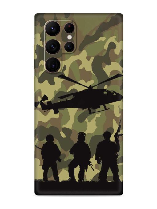 Army Heros Embossed Soft Silicone Case for Samsung Galaxy S22 Ultra Zapvi