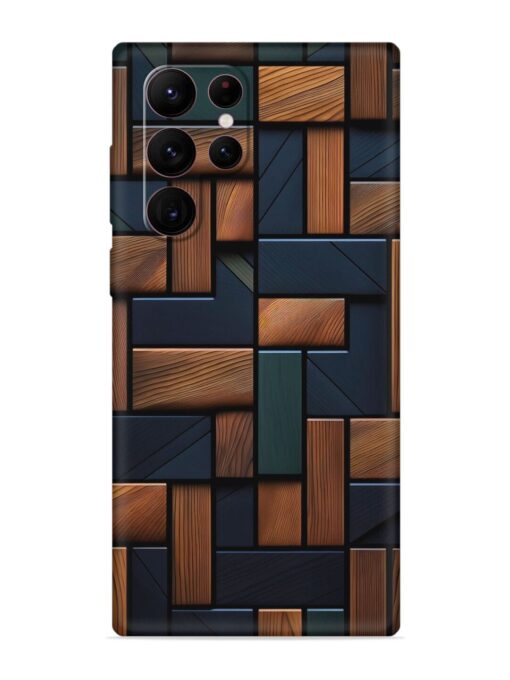 Wooden Background Cubes Embossed Soft Silicone Case for Samsung Galaxy S22 Ultra Zapvi