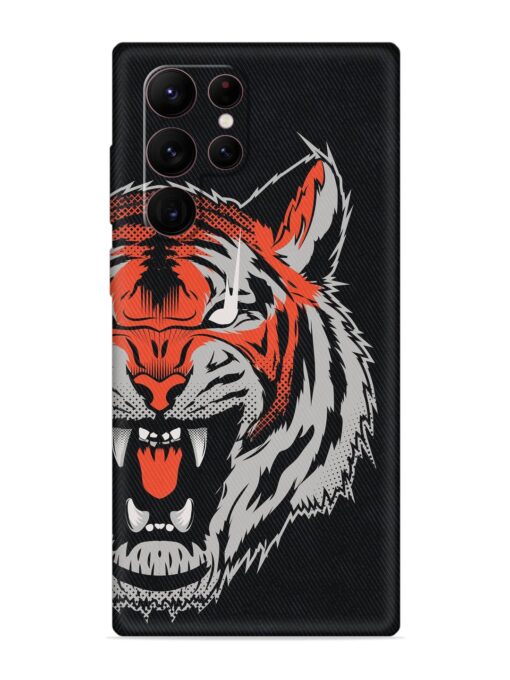 Tiger Aggression Embossed Soft Silicone Case for Samsung Galaxy S22 Ultra Zapvi