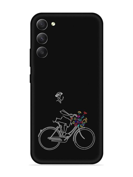 Minimalist Cycle Art Embossed Soft Silicone Case for Samsung Galaxy S23 (5G) Zapvi