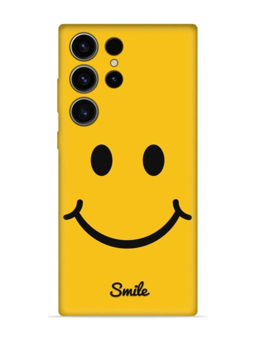 Yellow Smiley Embossed Soft Silicone Case for Samsung Galaxy S23 Ultra Zapvi