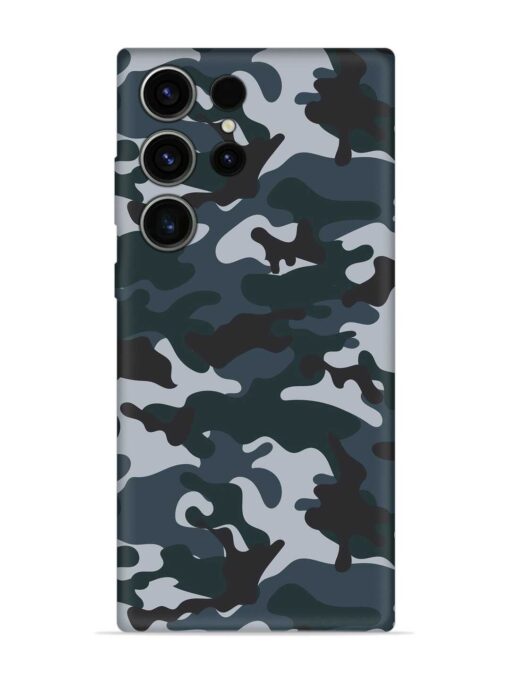 Dark Blue Army Military Art Embossed Soft Silicone Case for Samsung Galaxy S23 Ultra Zapvi