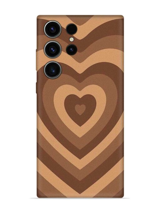 Brown Heart Embossed Soft Silicone Case for Samsung Galaxy S23 Ultra Zapvi