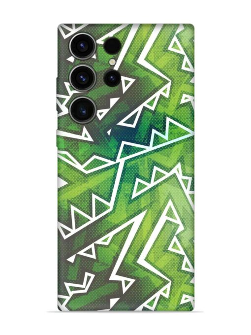 Green Graffiti Seamless Embossed Soft Silicone Case for Samsung Galaxy S23 Ultra Zapvi