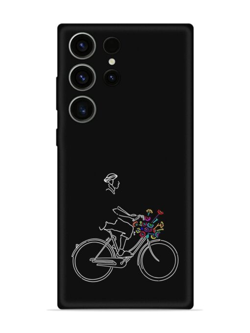 Minimalist Cycle Art Embossed Soft Silicone Case for Samsung Galaxy S23 Ultra Zapvi