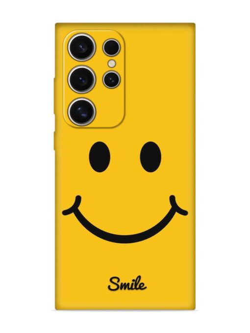 Yellow Smiley Embossed Soft Silicone Case for Samsung Galaxy S24 Ultra (5G) Zapvi