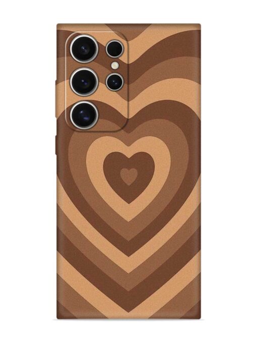 Brown Heart Embossed Soft Silicone Case for Samsung Galaxy S24 Ultra (5G) Zapvi