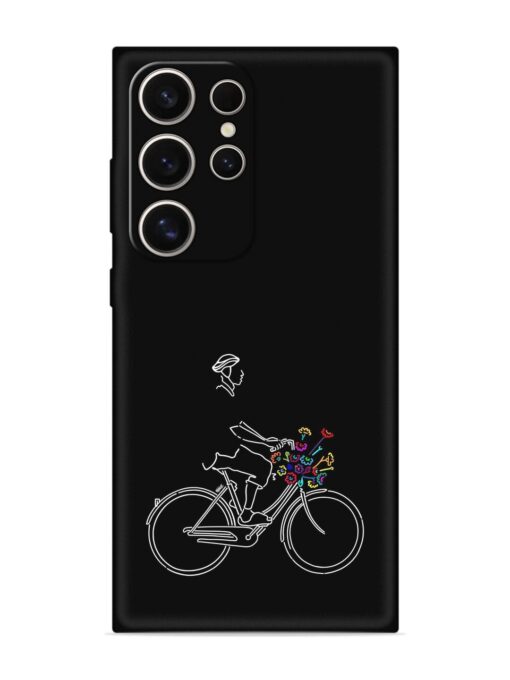 Minimalist Cycle Art Embossed Soft Silicone Case for Samsung Galaxy S24 Ultra (5G) Zapvi