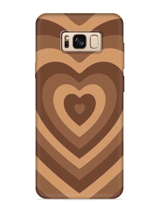 Brown Heart Embossed Soft Silicone Case for Samsung Galaxy S8 Zapvi