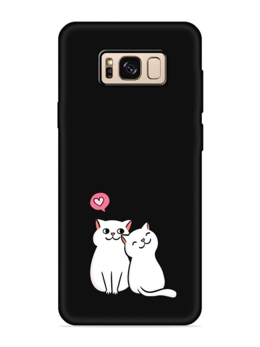 Cute Loving Cats Embossed Soft Silicone Case for Samsung Galaxy S8 Zapvi