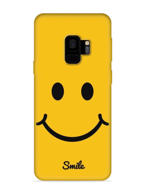 Yellow Smiley Embossed Soft Silicone Case for Samsung Galaxy S9 Zapvi