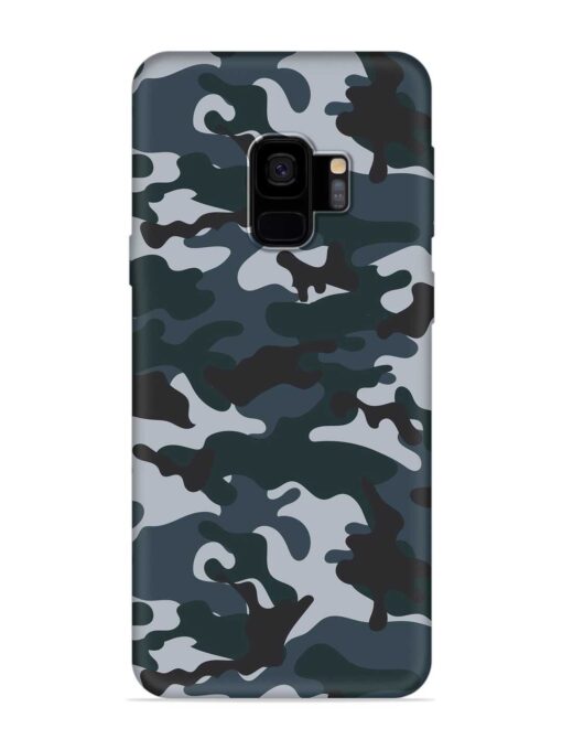 Dark Blue Army Military Art Embossed Soft Silicone Case for Samsung Galaxy S9 Zapvi