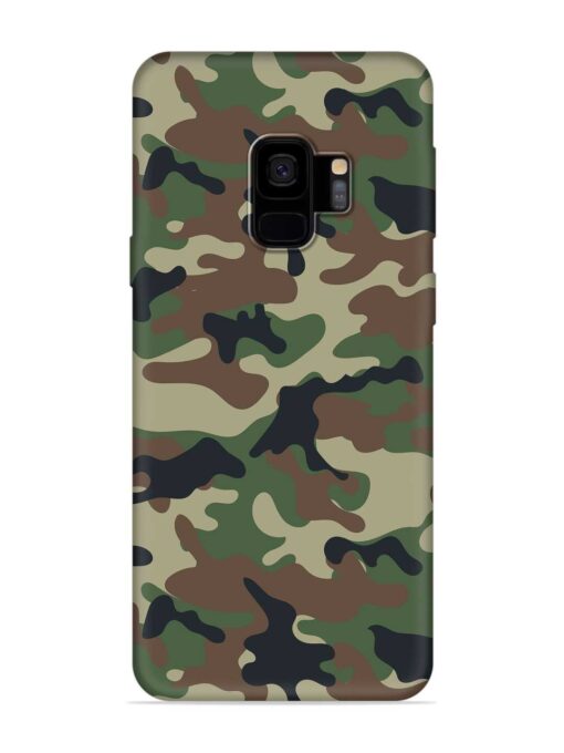 Army Military Camouflage Dark Green Embossed Soft Silicone Case for Samsung Galaxy S9 Zapvi