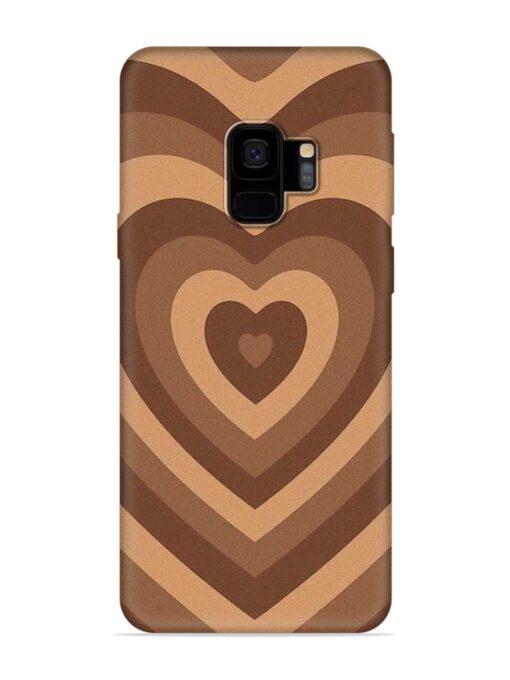 Brown Heart Embossed Soft Silicone Case for Samsung Galaxy S9 Zapvi