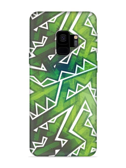 Green Graffiti Seamless Embossed Soft Silicone Case for Samsung Galaxy S9 Zapvi