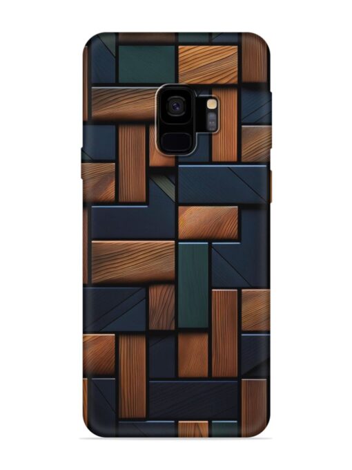 Wooden Background Cubes Embossed Soft Silicone Case for Samsung Galaxy S9 Zapvi