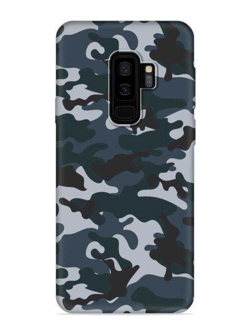 Dark Blue Army Military Art Embossed Soft Silicone Case for Samsung Galaxy S9 Plus Zapvi