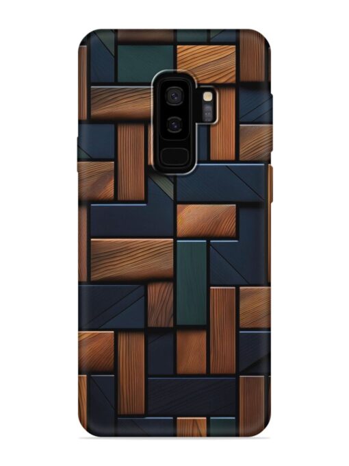 Wooden Background Cubes Embossed Soft Silicone Case for Samsung Galaxy S9 Plus Zapvi