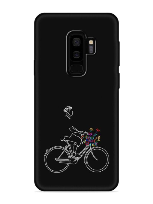 Minimalist Cycle Art Embossed Soft Silicone Case for Samsung Galaxy S9 Plus Zapvi