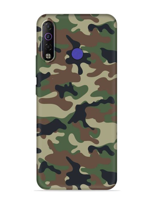 Army Military Camouflage Dark Green Embossed Soft Silicone Case for Tecno Camon 12 Air Zapvi