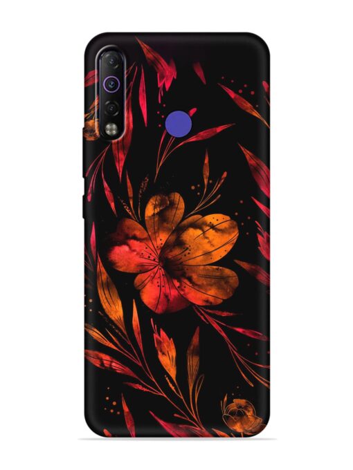 Red Flower Painting Embossed Soft Silicone Case for Tecno Camon 12 Air