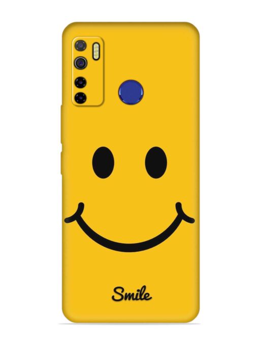 Yellow Smiley Embossed Soft Silicone Case for Tecno Camon 15 Zapvi