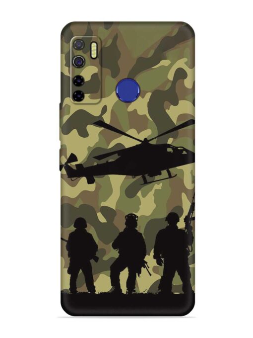 Army Heros Embossed Soft Silicone Case for Tecno Camon 15 Zapvi