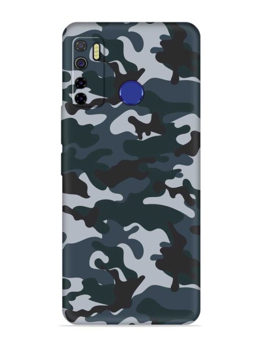 Dark Blue Army Military Art Embossed Soft Silicone Case for Tecno Camon 15 Zapvi