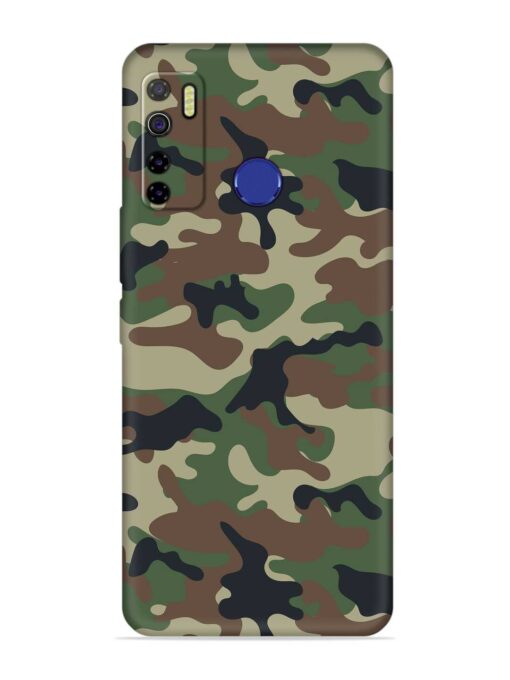 Army Military Camouflage Dark Green Embossed Soft Silicone Case for Tecno Camon 15 Zapvi