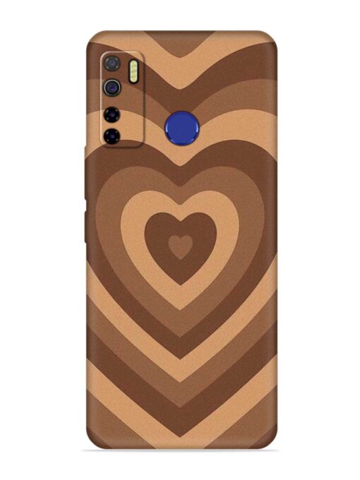 Brown Heart Embossed Soft Silicone Case for Tecno Camon 15 Zapvi