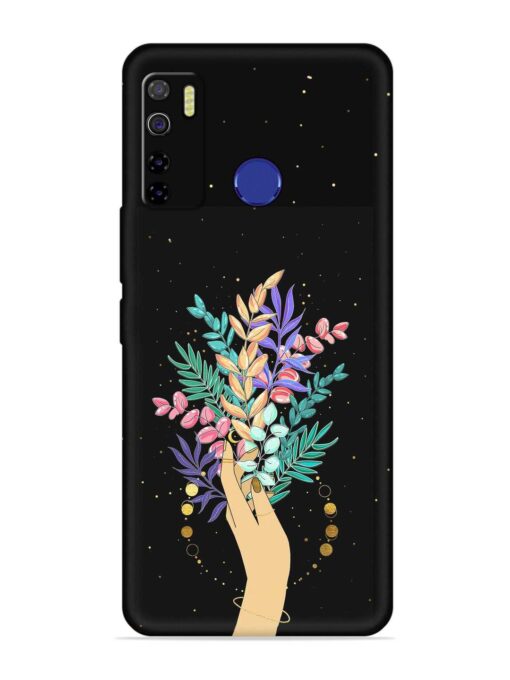 Flower On Hand Embossed Soft Silicone Case for Tecno Camon 15 Zapvi