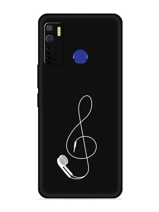 Music Earphone Vector Embossed Soft Silicone Case for Tecno Camon 15 Zapvi