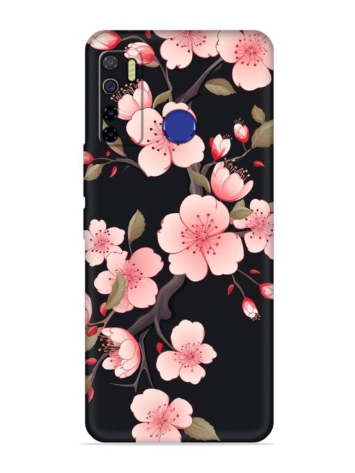 Cherry Blossom Embossed Soft Silicone Case for Tecno Camon 15 Zapvi