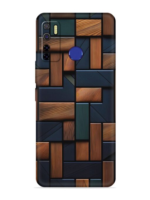 Wooden Background Cubes Embossed Soft Silicone Case for Tecno Camon 15 Zapvi